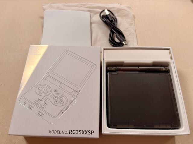 Anbernic RG35XX SP Retro Clamshell Handheld Game Console Black Trasnparent