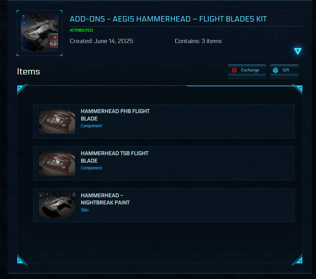 STAR CITIZEN – ADD-ONS – HAMMERHEAD – FLIGHT BLADES KIT