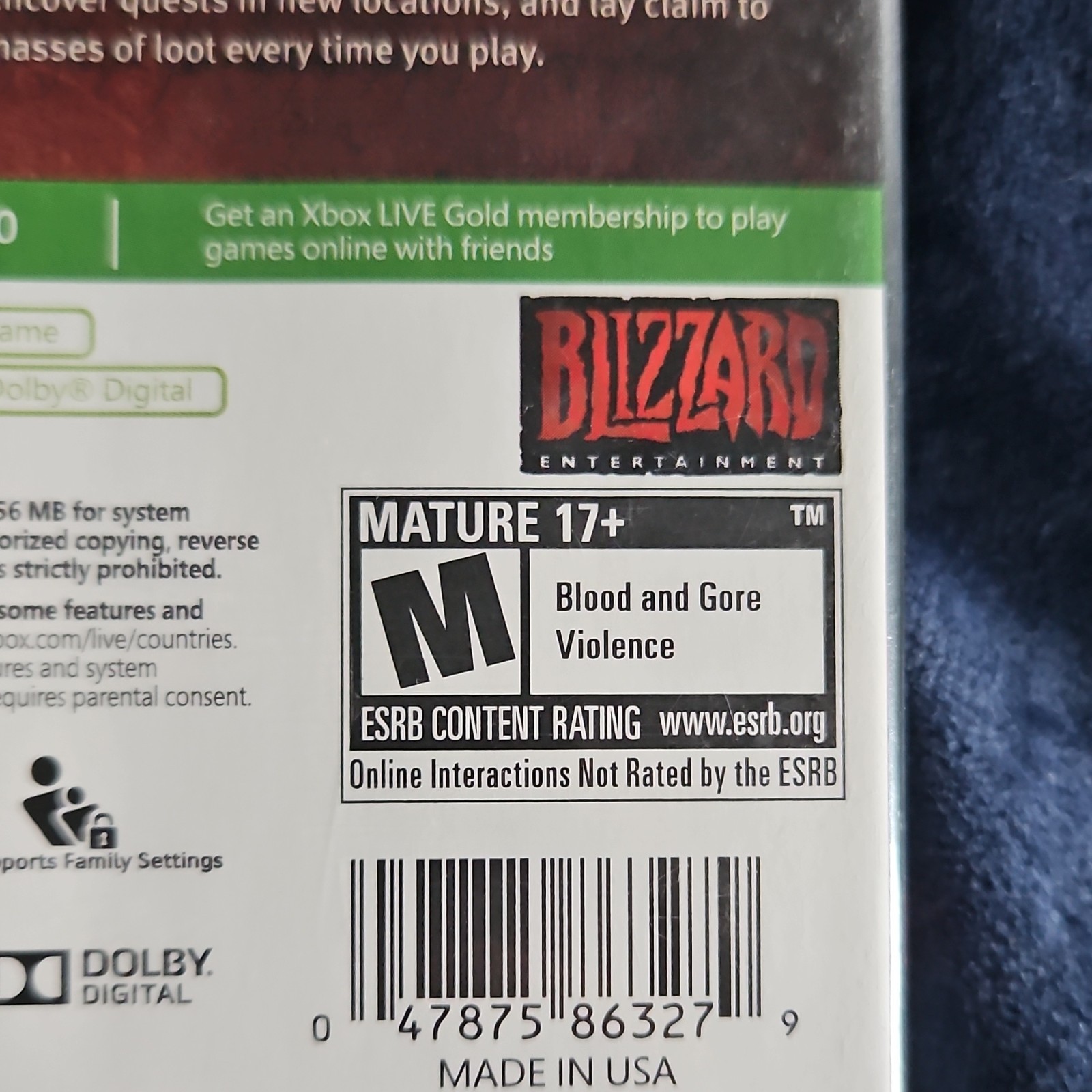 Blizzard Entertainment Diablo III Manual Included M Mature Xbox 360 NTSC 2013