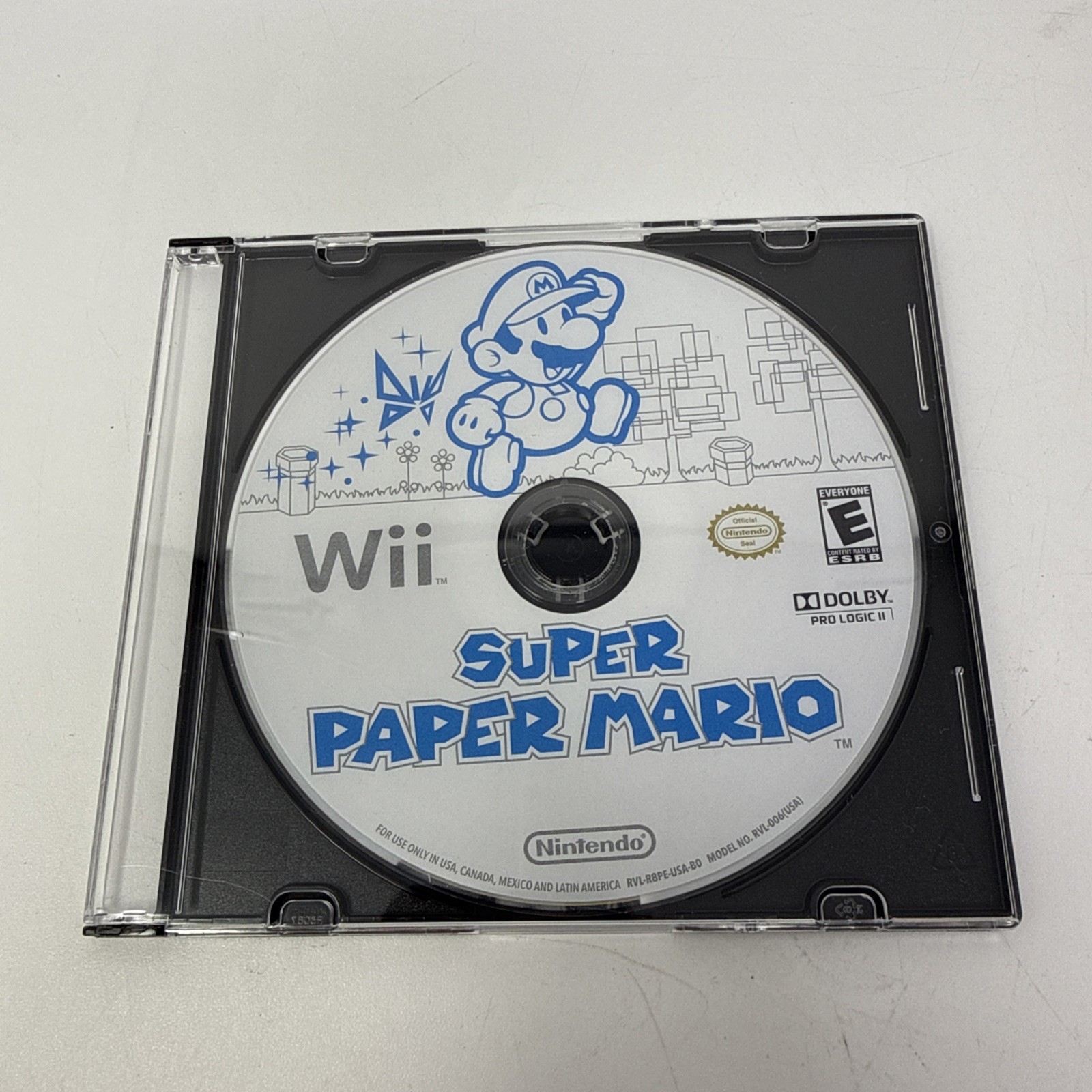 Super Paper Mario (Nintendo Wii, 2007) Tested Disc In Generic Case