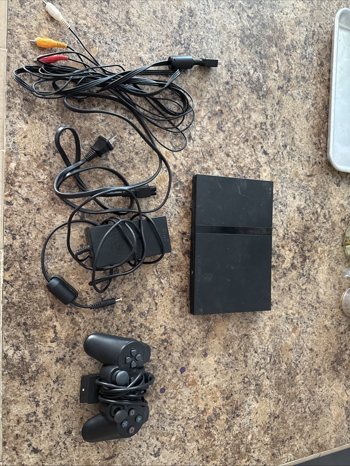 Sony PlayStation 2 Slim Console Black With God Of War Game WORKING!