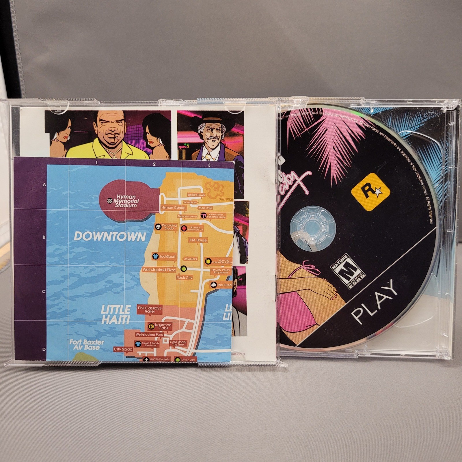 Grand Theft Auto Vice City by Rockstar Games (PC CD-ROM, 2004) w/ manual and map