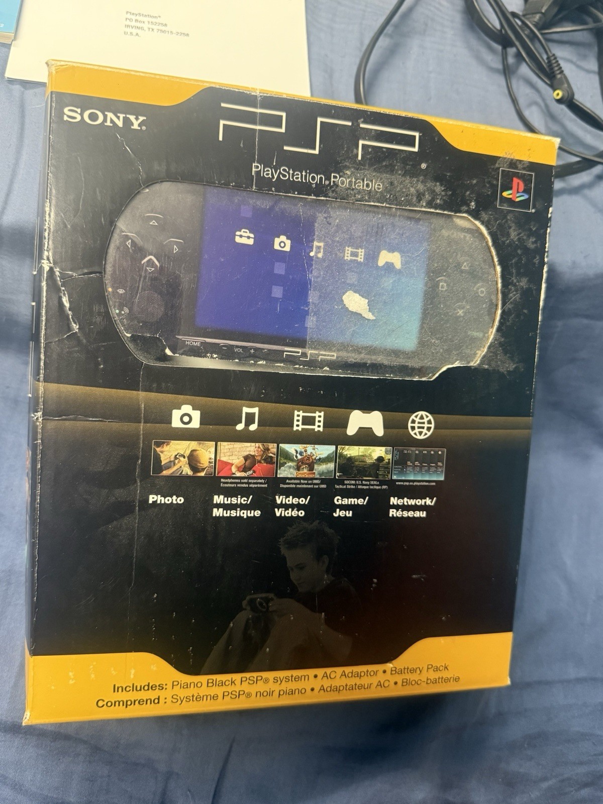 Sony PSP Slim Black Console 2001 w/ OEM Charger 4GB Memory Stick
