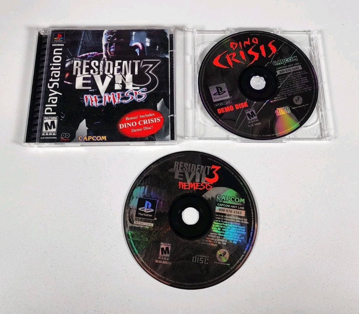 RESIDENT EVIL 3 NEMESIS – Playstation 1 PS1 GAME w/ DEMO & Reg Card – *TESTED*