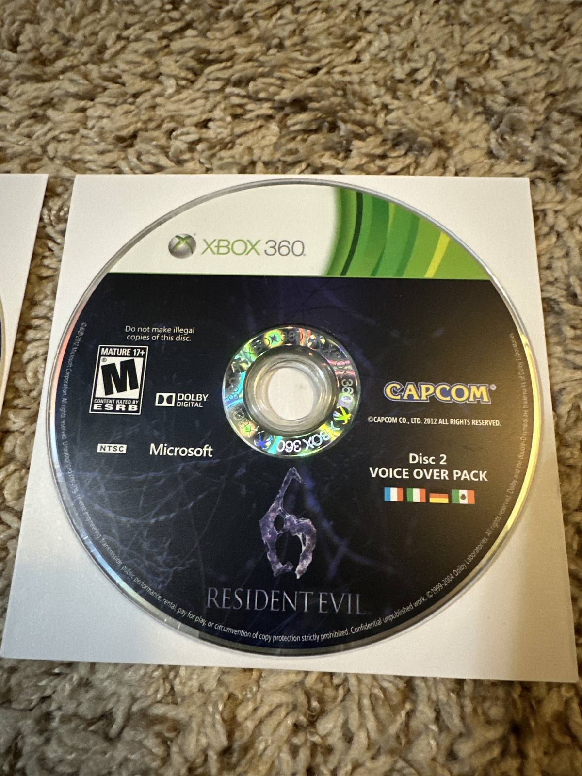 Resident Evil 6 (Microsoft Xbox 360) Discs Only Game & Voice Over Pack Tested!