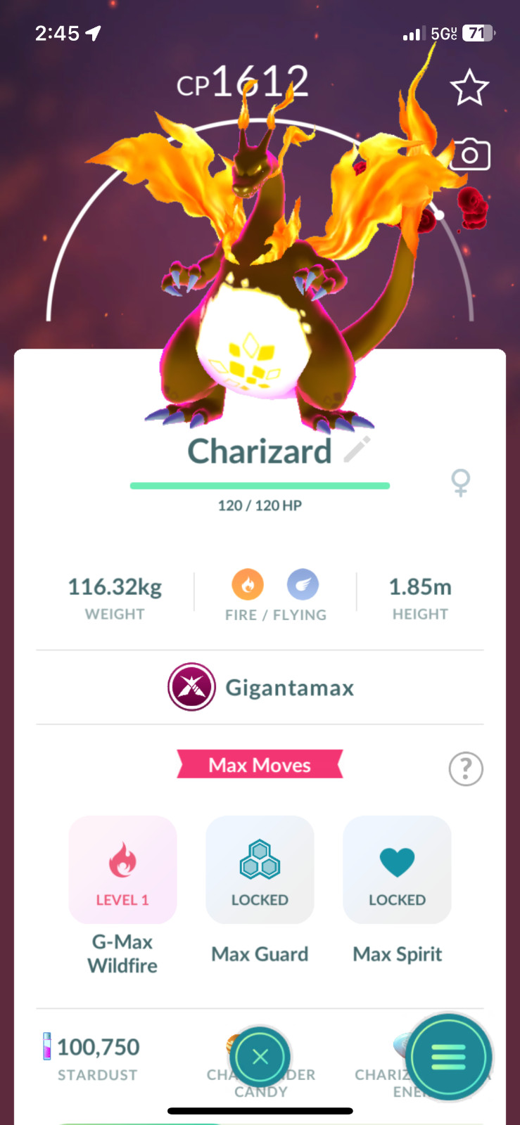 Pokémon GO GIGANTAMAX Charizard Blastoise Venusaur 20k stardust