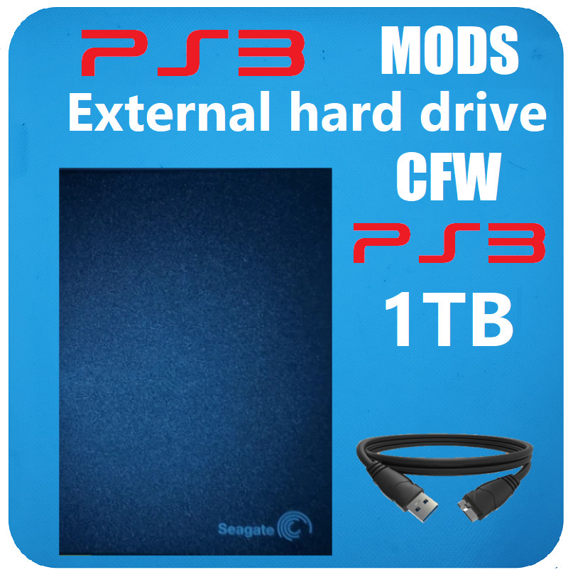 PS3 Seagate 1TB External Hard Drive Playstation 3 Slim Super Slim and Original