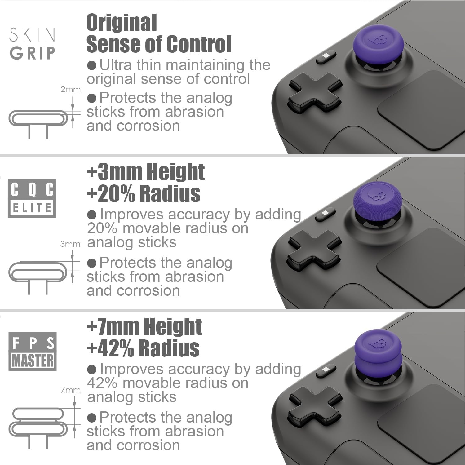 Skull & Co. Skin, CQC and FPS Thumb Grips Joystick Cap Analog Stick Cover for…