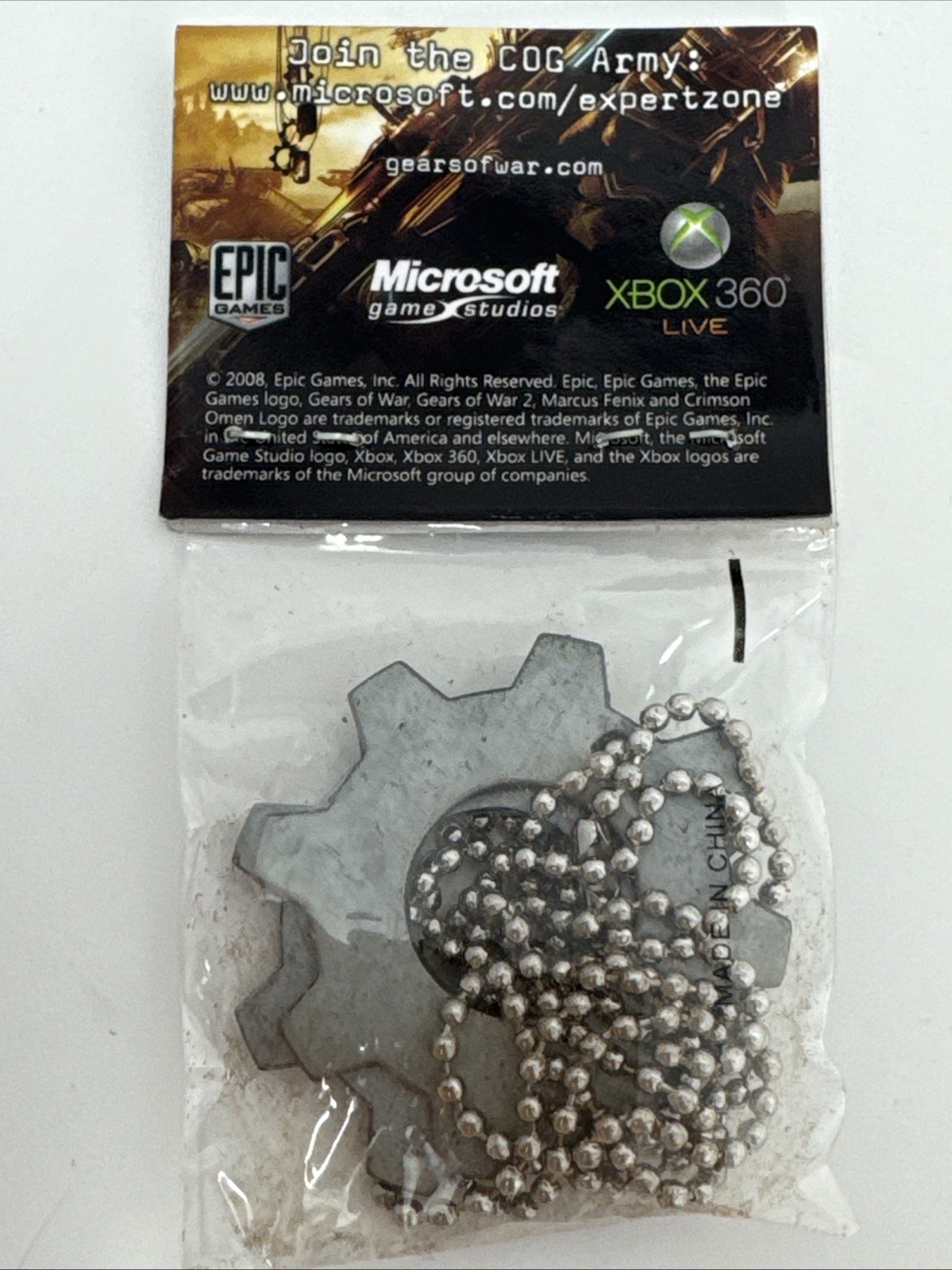 Gears of War 2 GoW 11.07.08 Hope Runs Deep Cogs Tags Necklace Promo SEALED NEW!