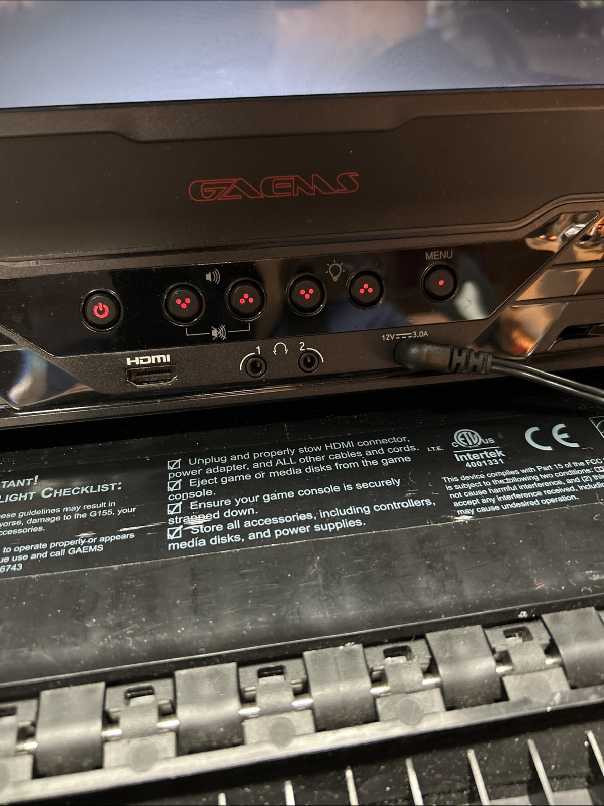 GAEMS G155 15.5″ Portable Gaming Monitor HDMI w/ Power Cord