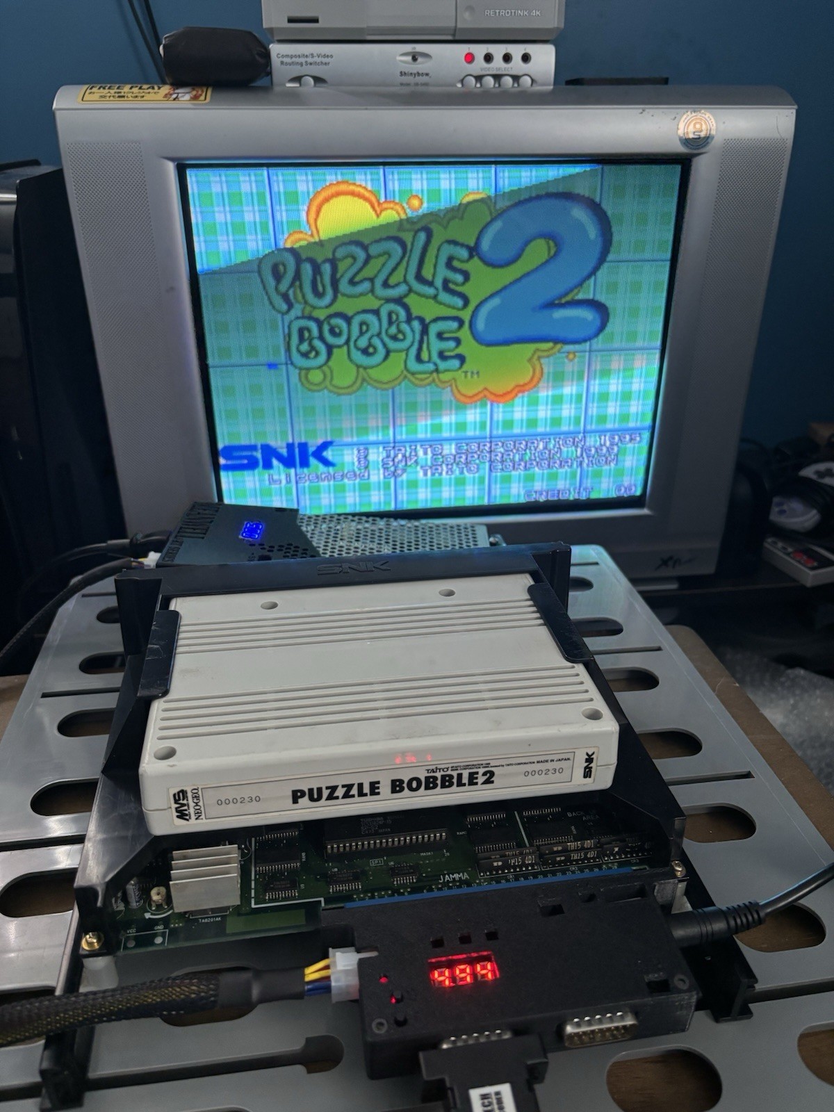 Puzzle Bobble 2 MVS Neo Geo SNK Holo Label Full Kit No Match