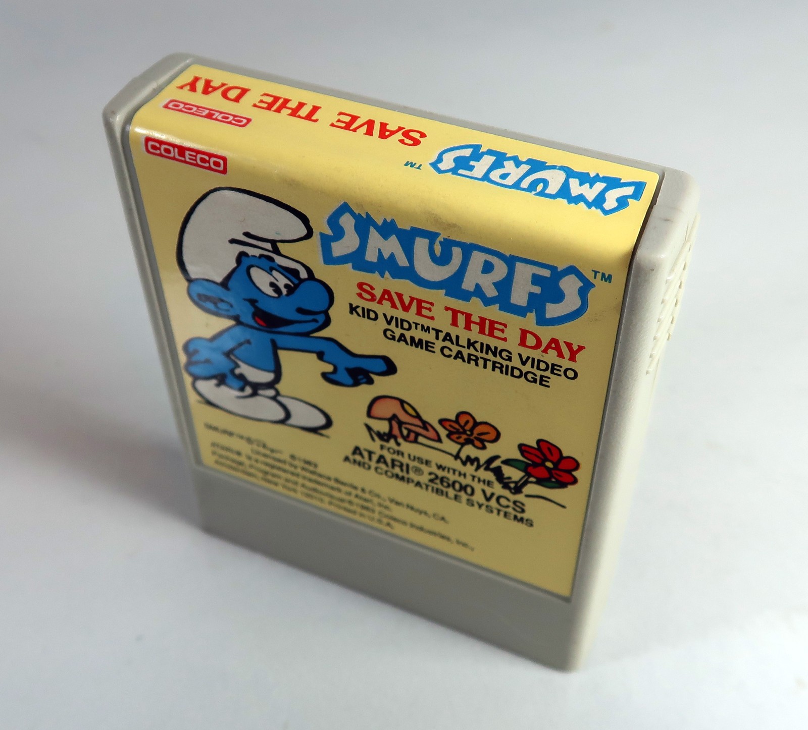 Atari 2600: Smurfs Save the Day Coleco Kid Vid Talking Game Cartridge Works/READ