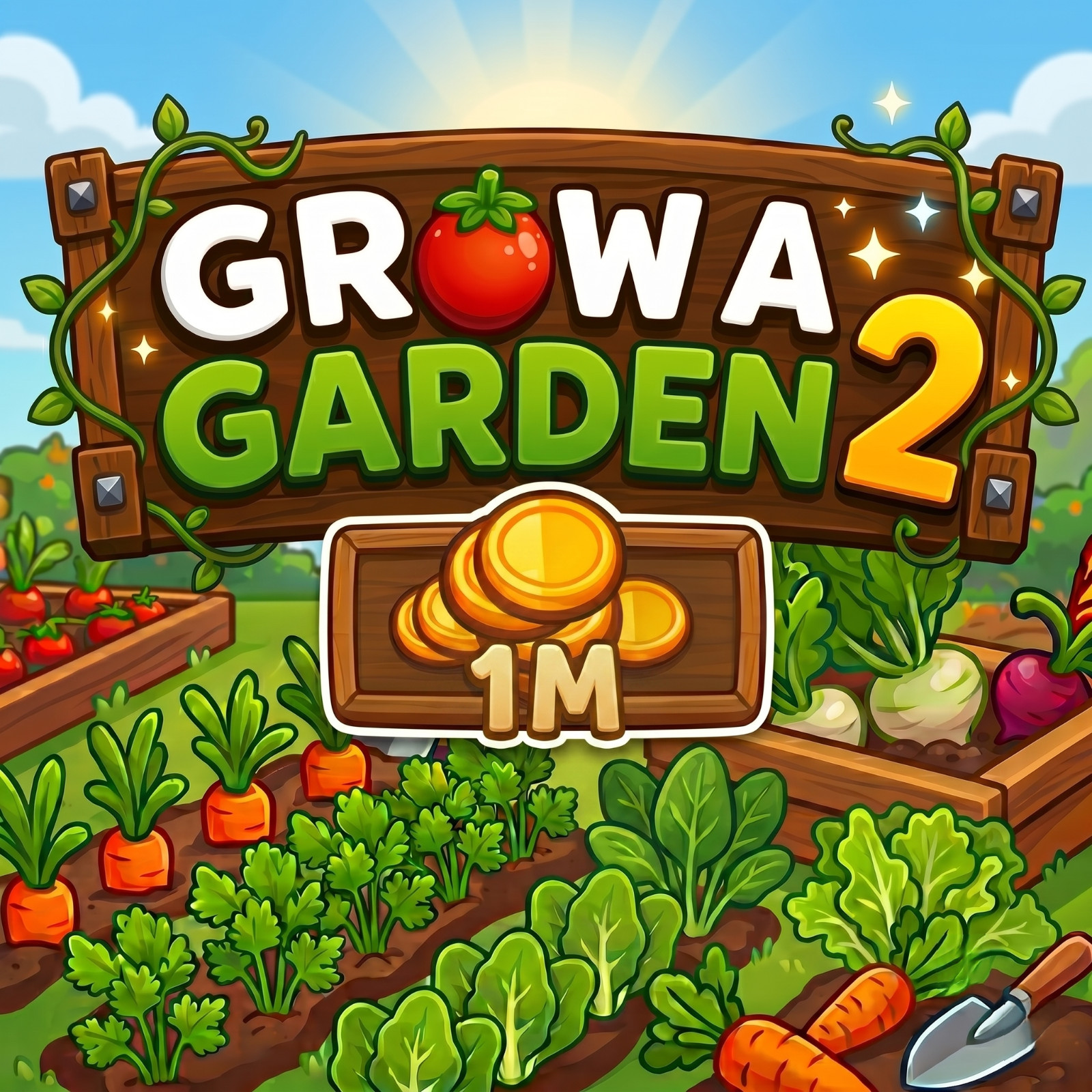 1 MILLION SHECKLES – GROW A GARDEN 2⚡FAST DELIVERY ⚡