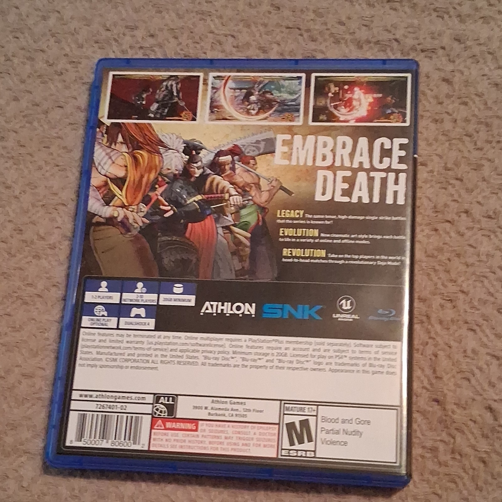 SNK Samurai Shodown PS4 (2019) NTSC-U/C M Rated Fighting, Multiplayer