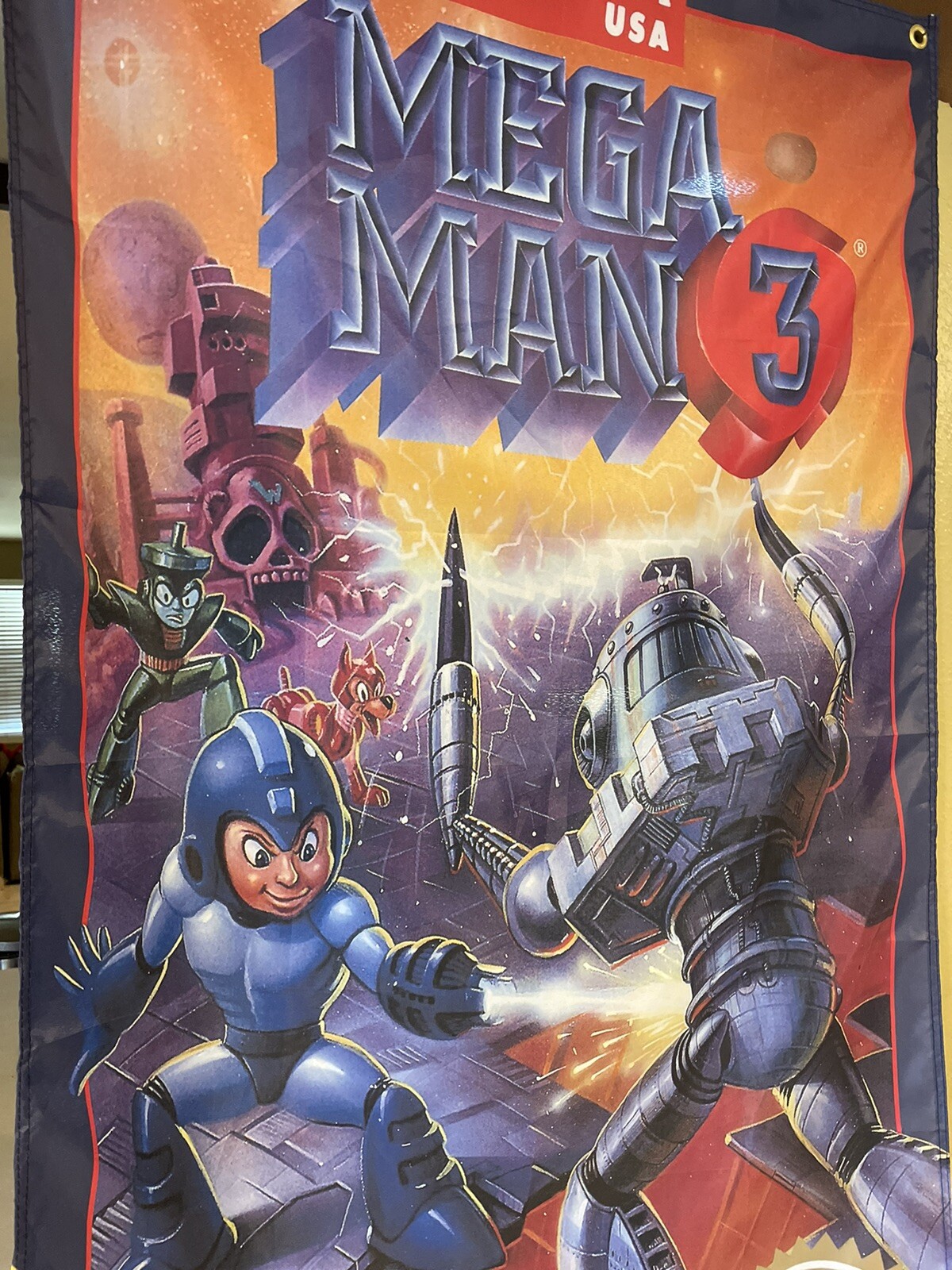 Mega Man 3 5ft Flag Nintendo NES 1990 Banner Poster Capcom