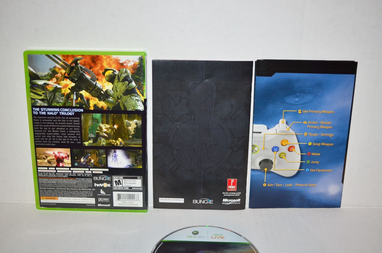 Halo 3 (Microsoft Xbox 360, 2007) III Video Game Black Label CIB Poster MINT🔥