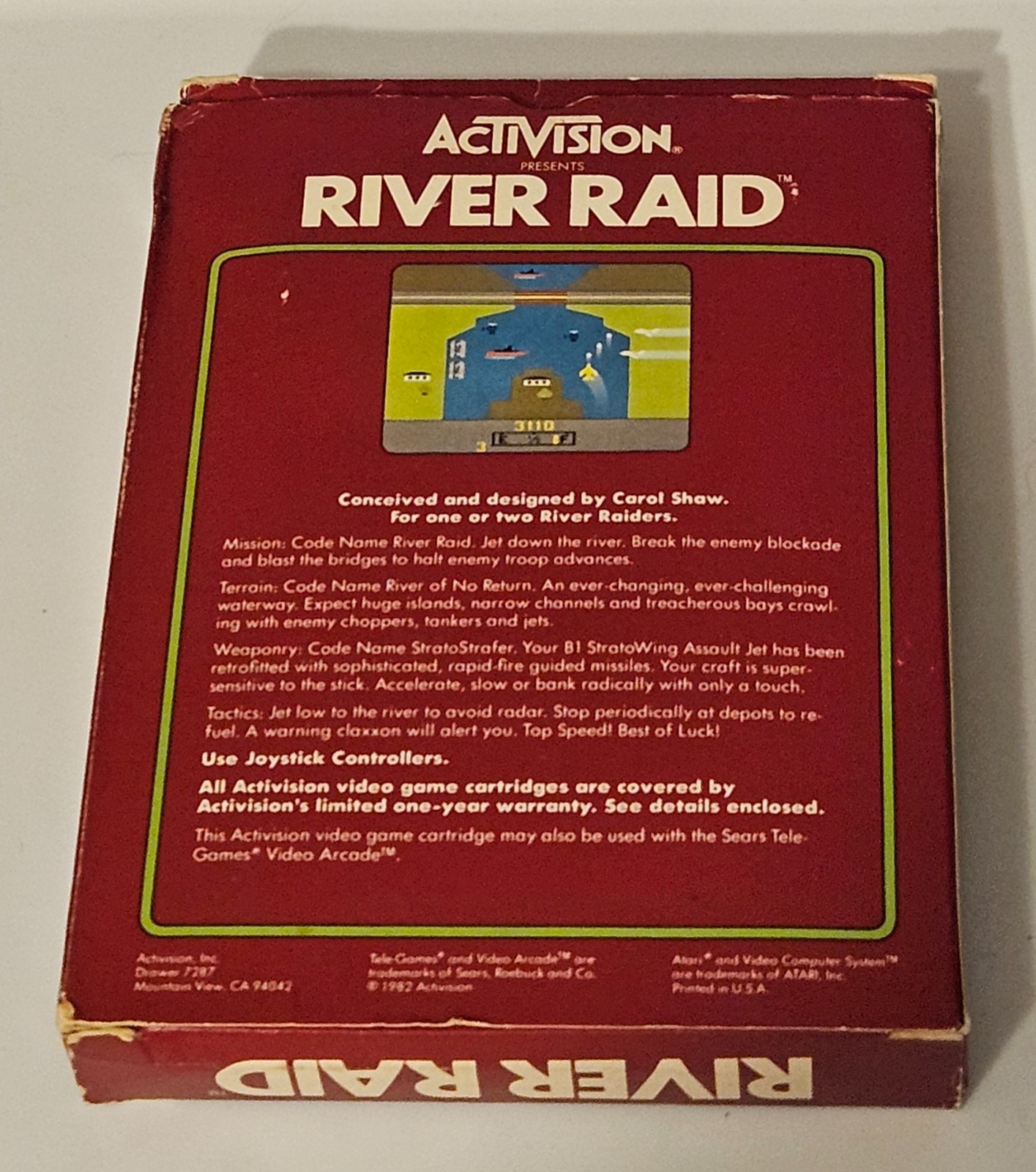 River Raid Atari 2600/7800/2600+/7800+ 1982 CIB Tested Works