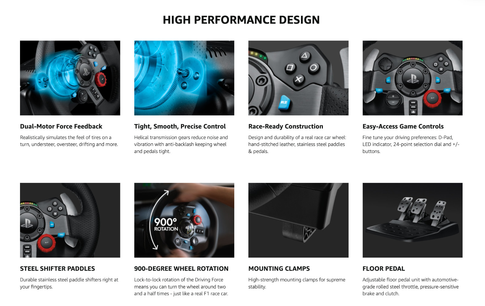 Logitech G29 Driving Force Racing Wheel w/ Floor Pedals 941-000110 – PS5 PS4 PC