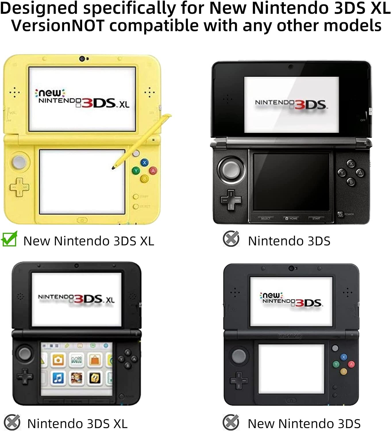 Ultra Clear Crystal Hard Protective Shell Case for 2015 Nintendo New 3DS XL LL