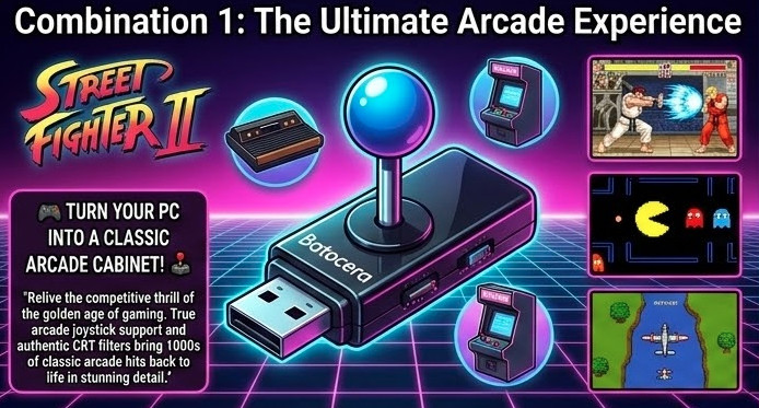 Batocera Retro Gaming USB Drive – Plug & Play for Old and New Pc