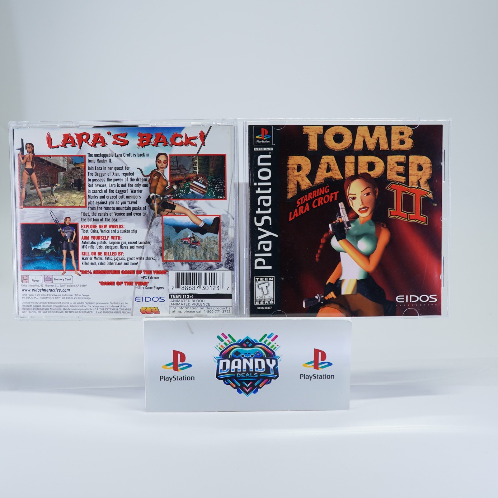 Tomb Raider 2 II PS1 Black Label – CIB W/ Manual – PlayStation