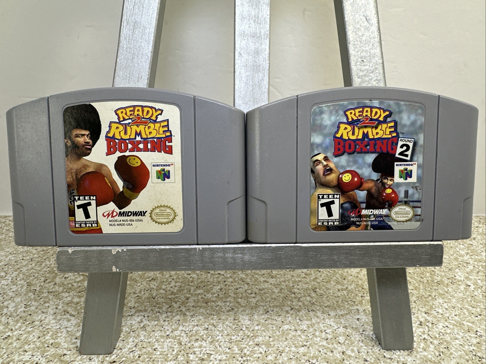 Nintendo 64 N64 Ready 2 Rumble Boxing 1 & 2 Lot Of 2 Tested & Work