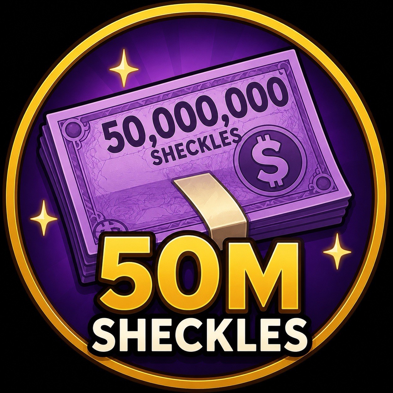 50M Sheckles Grow A Garden 2 In-Game Currency Icon – 50,000,000 Sheckles (50M)