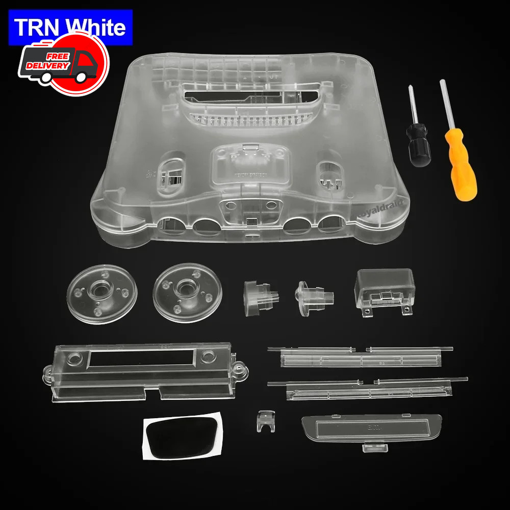 Bitfunx Replacement Shell Case for N64 Nintendo 64 Console Transparent Plastic