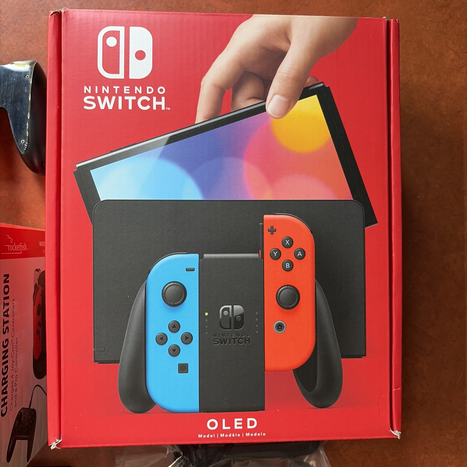 Nintendo Switch OLED 64GB Neon Blue Red Console Bundle – Near Mint – 3 JoyCons