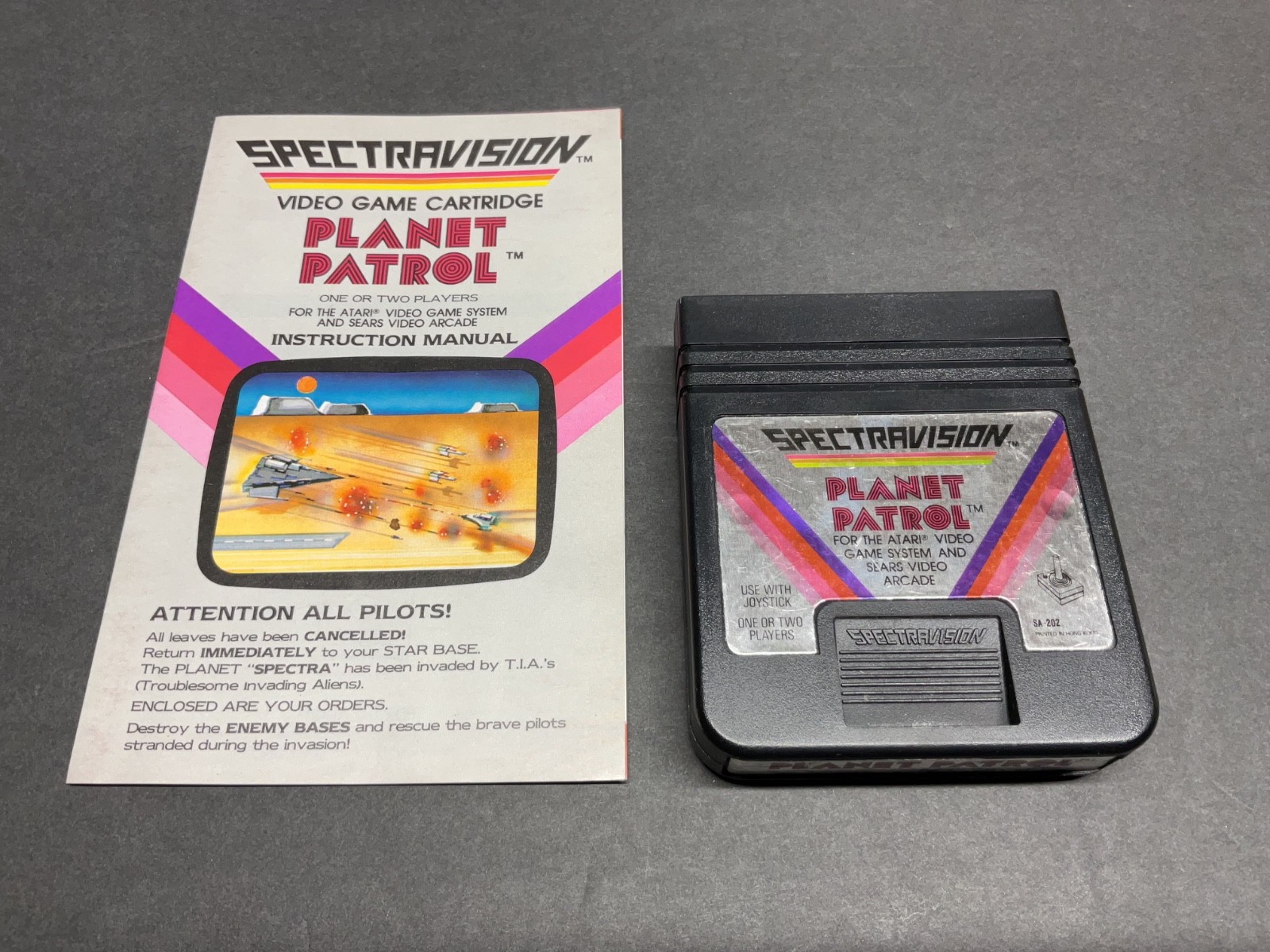 Atari 2600 Planet Patrol Game and Manual Tested