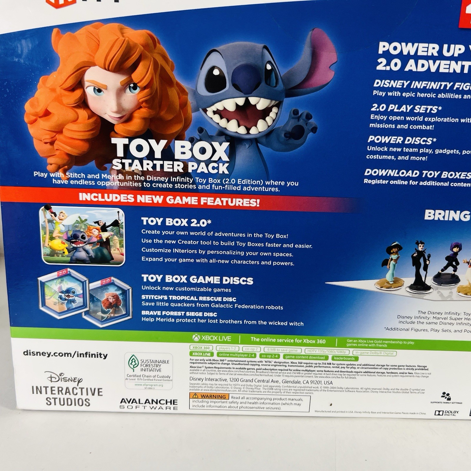 Disney Infinity Stitch & Merida Xbox 360 2.0 Edition Toy Box Starter Pack New