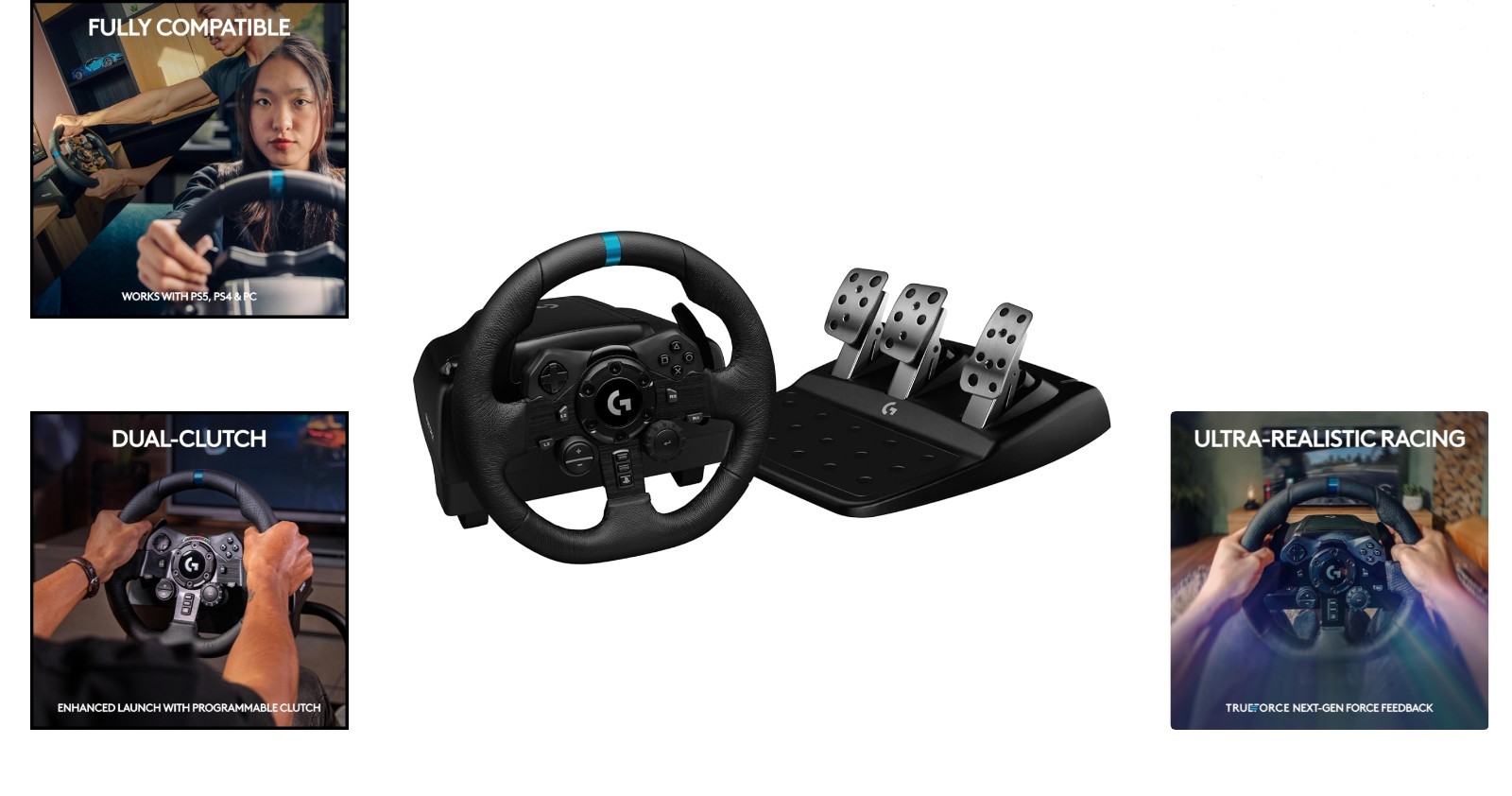 G923 Gaming Steering Wheel – High-Performance Pedals & TRUEFORCE Tech