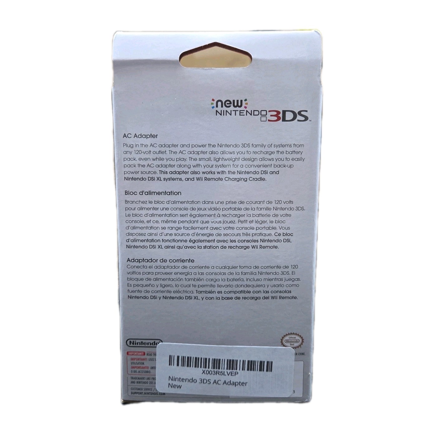 Official OEM AC Adapter for Nintendo 3DS™
