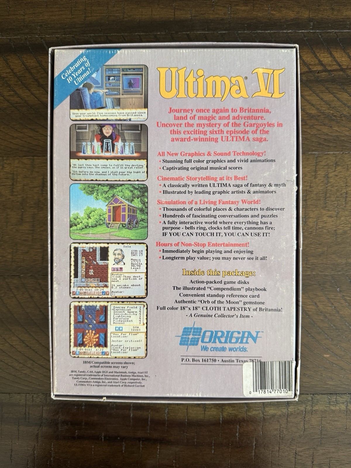 Vintage Ultima VI The False Prophet PC CIB w/ Map Manuals Disks + 1990 Receipt