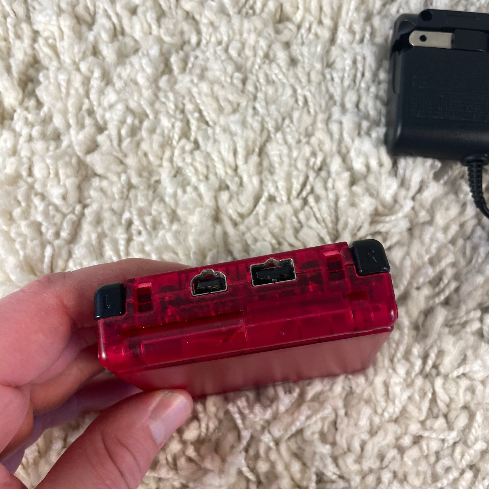Nintendo Gameboy Advance GBA SP Transparent Red IPS Backlit Screen Read