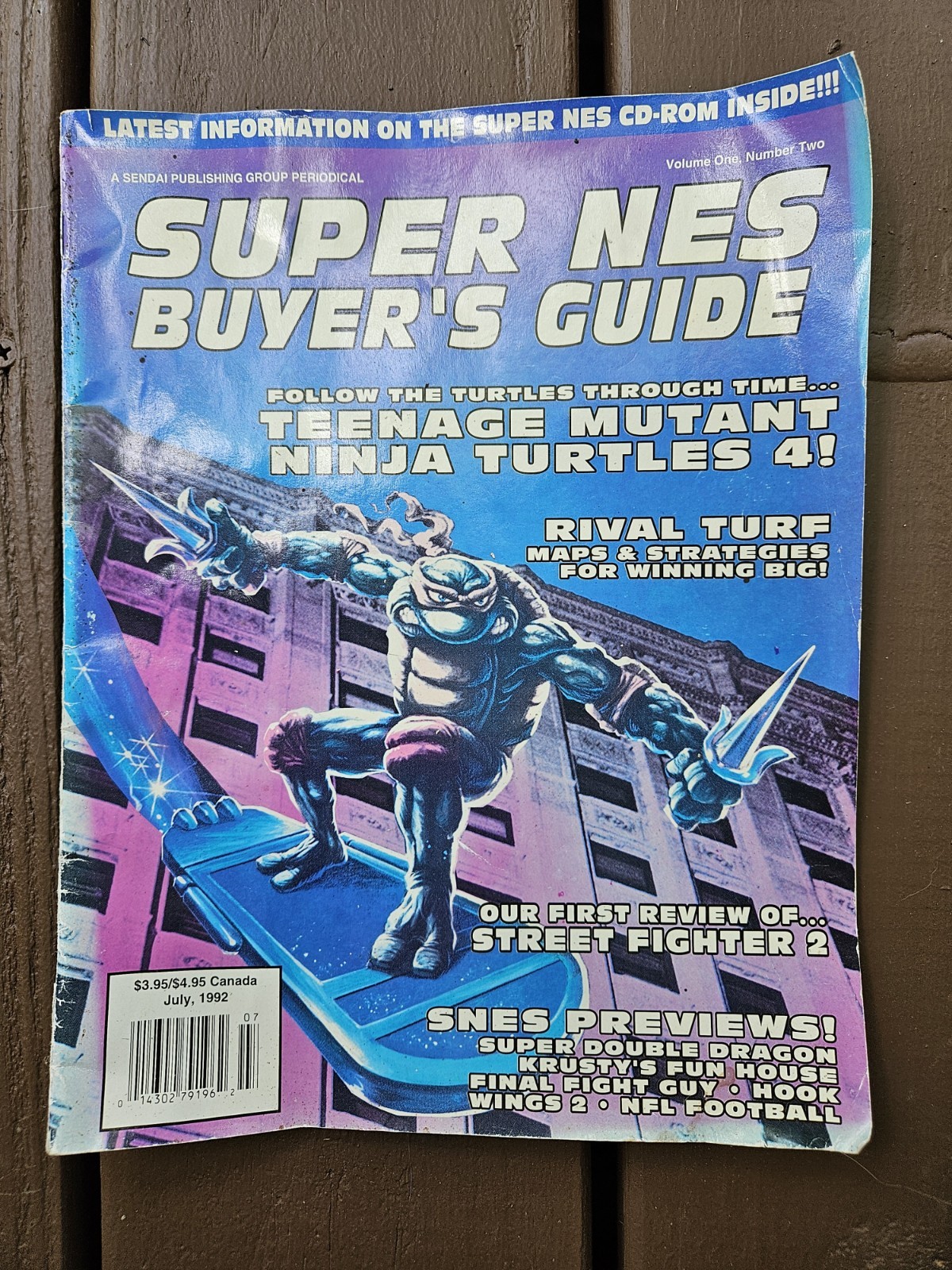 Super NES Buyer’s Guide Magazine Vol 1 No 2 July 1992 TMNT IV – Faded Cover