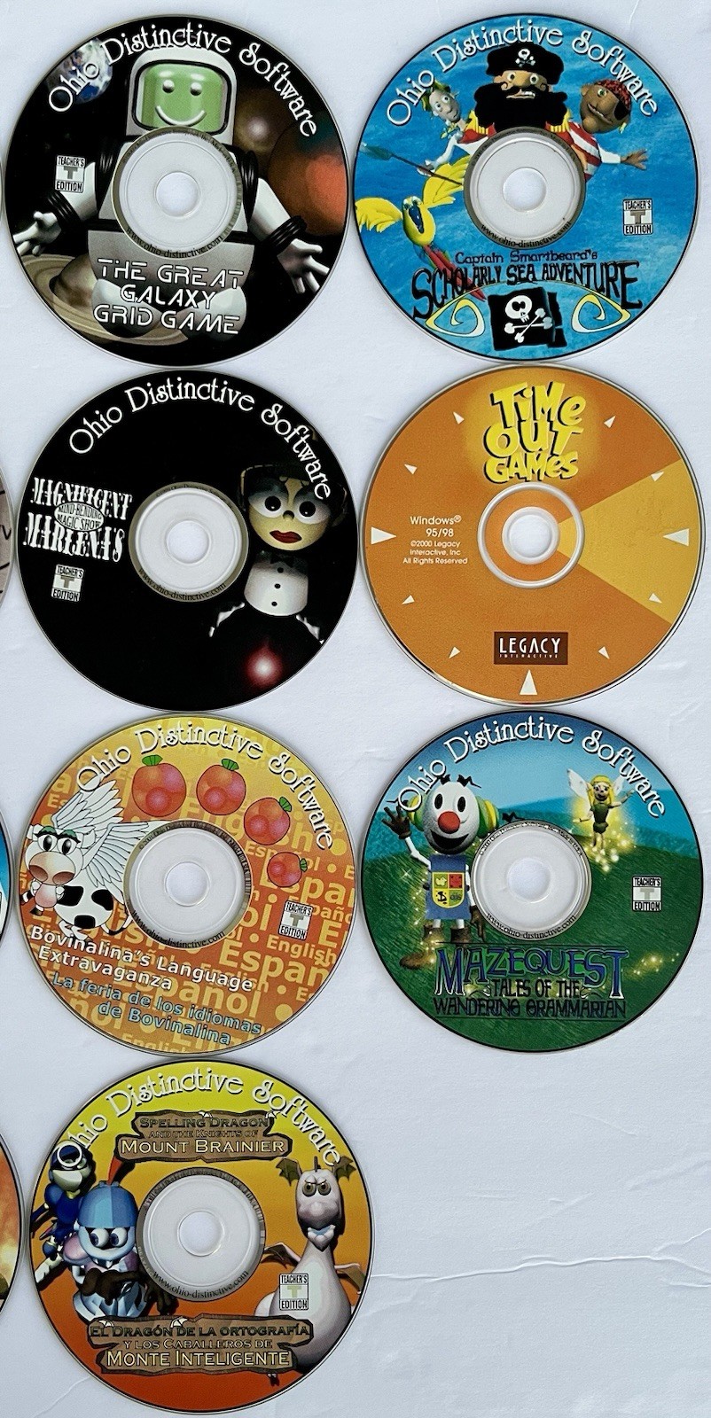 Huge Vintage PC CD-ROM Lot – Oregon Trail, Candy Land, Ohio Distinctive Software