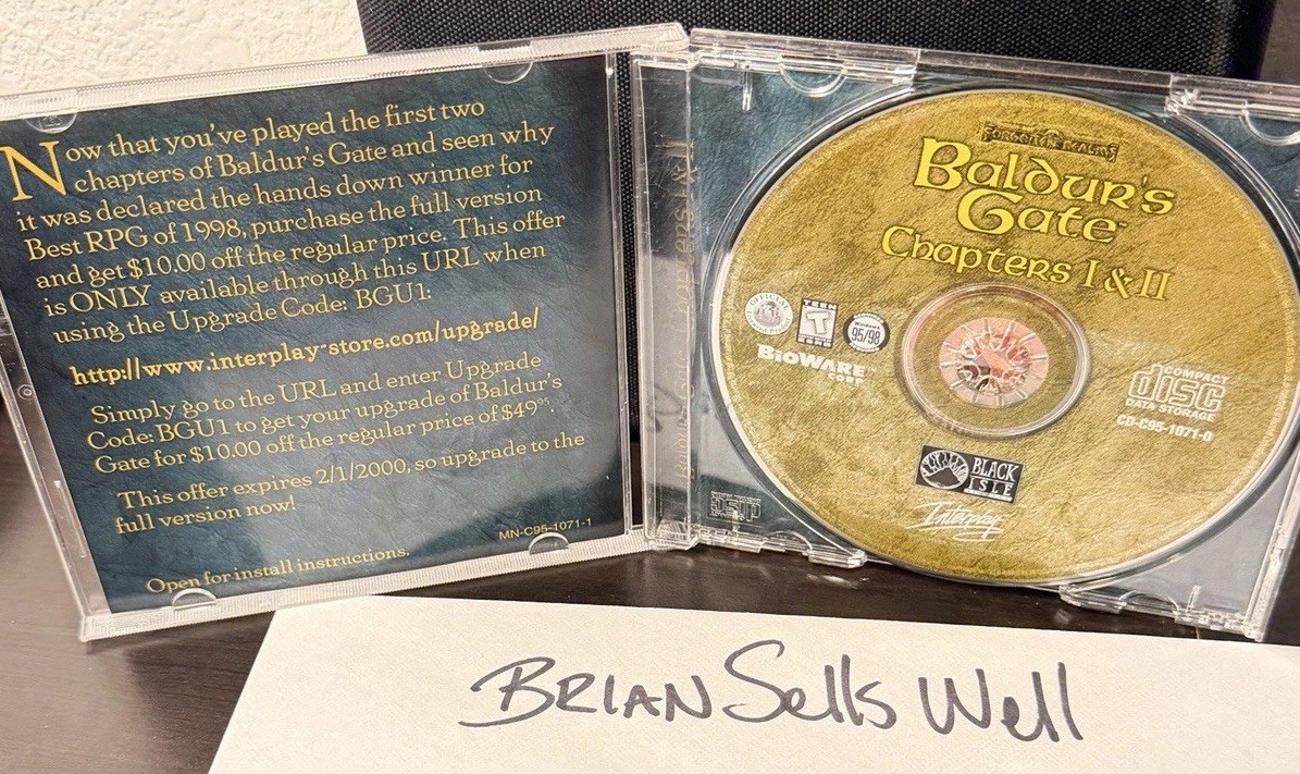 Interplay Baldur’s Gate Chapters I & II PC CD-ROM Win95/98 1998 RPG
