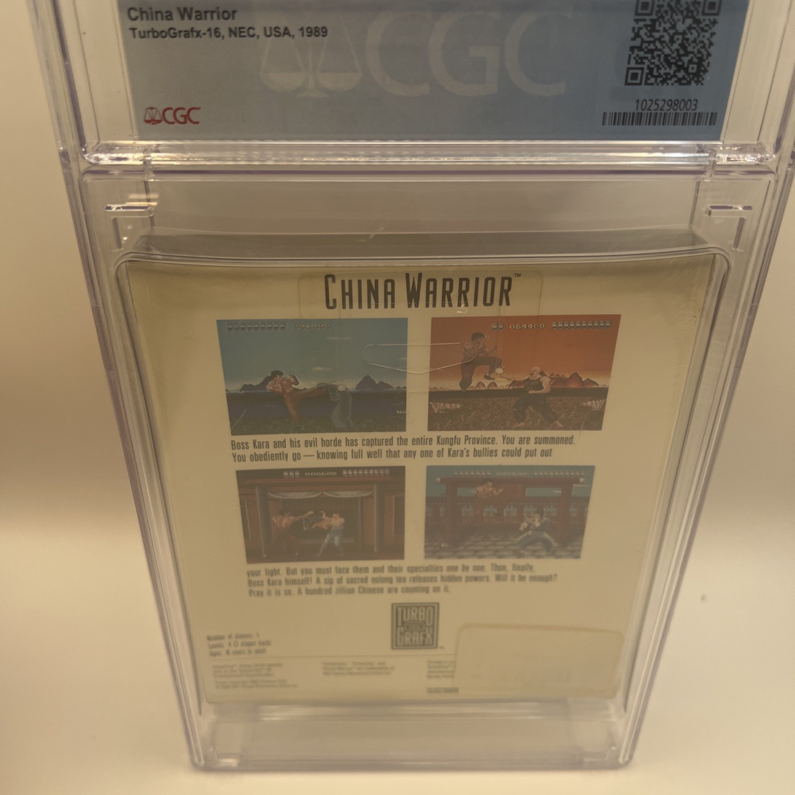 China Warrior NEC TurboGrafx-16 TG16 Factory Sealed 1989 Hudson CGC 9.2