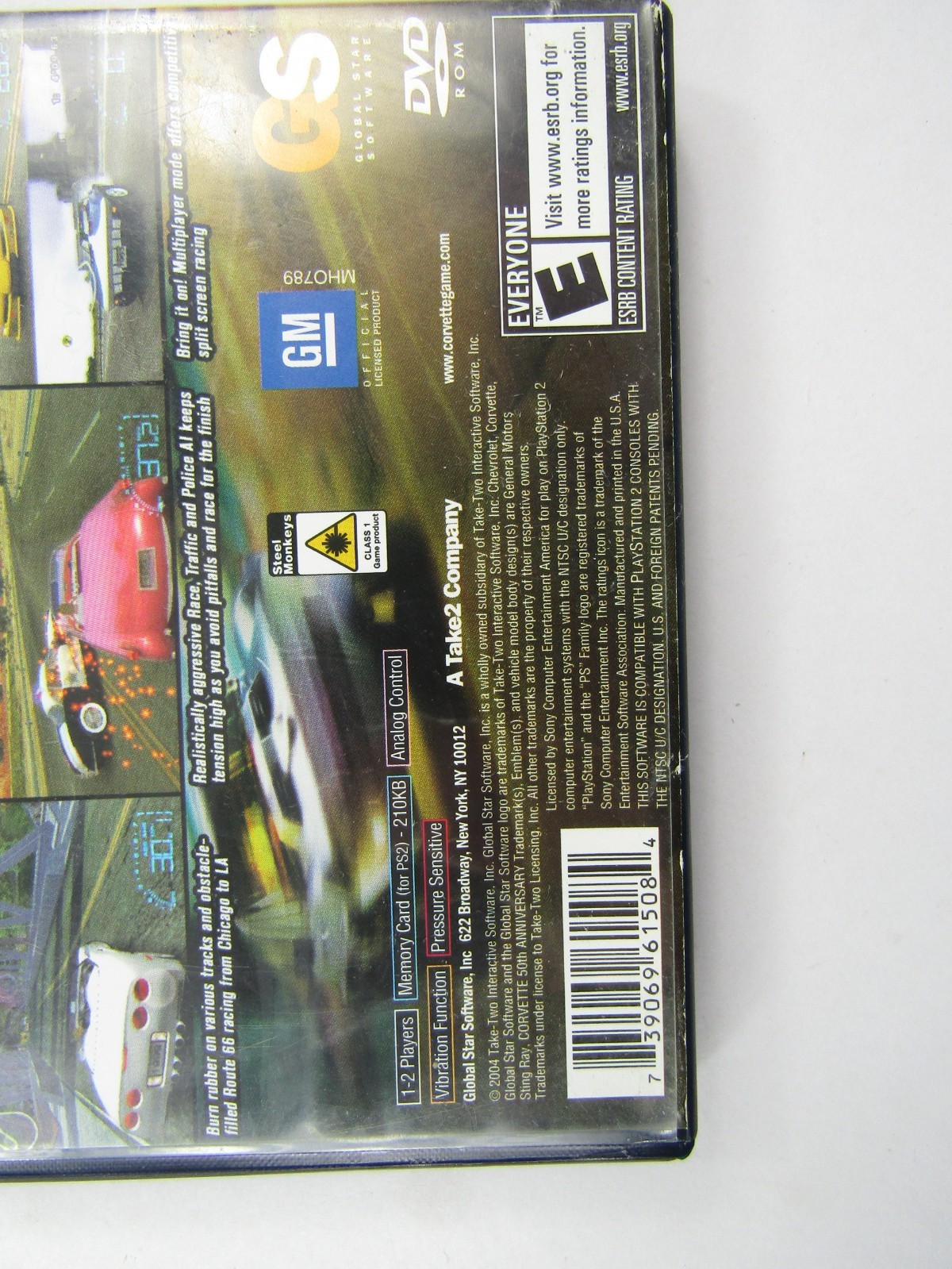 Corvette Playstation 2 Video Game GS Global Star Racing No Manual