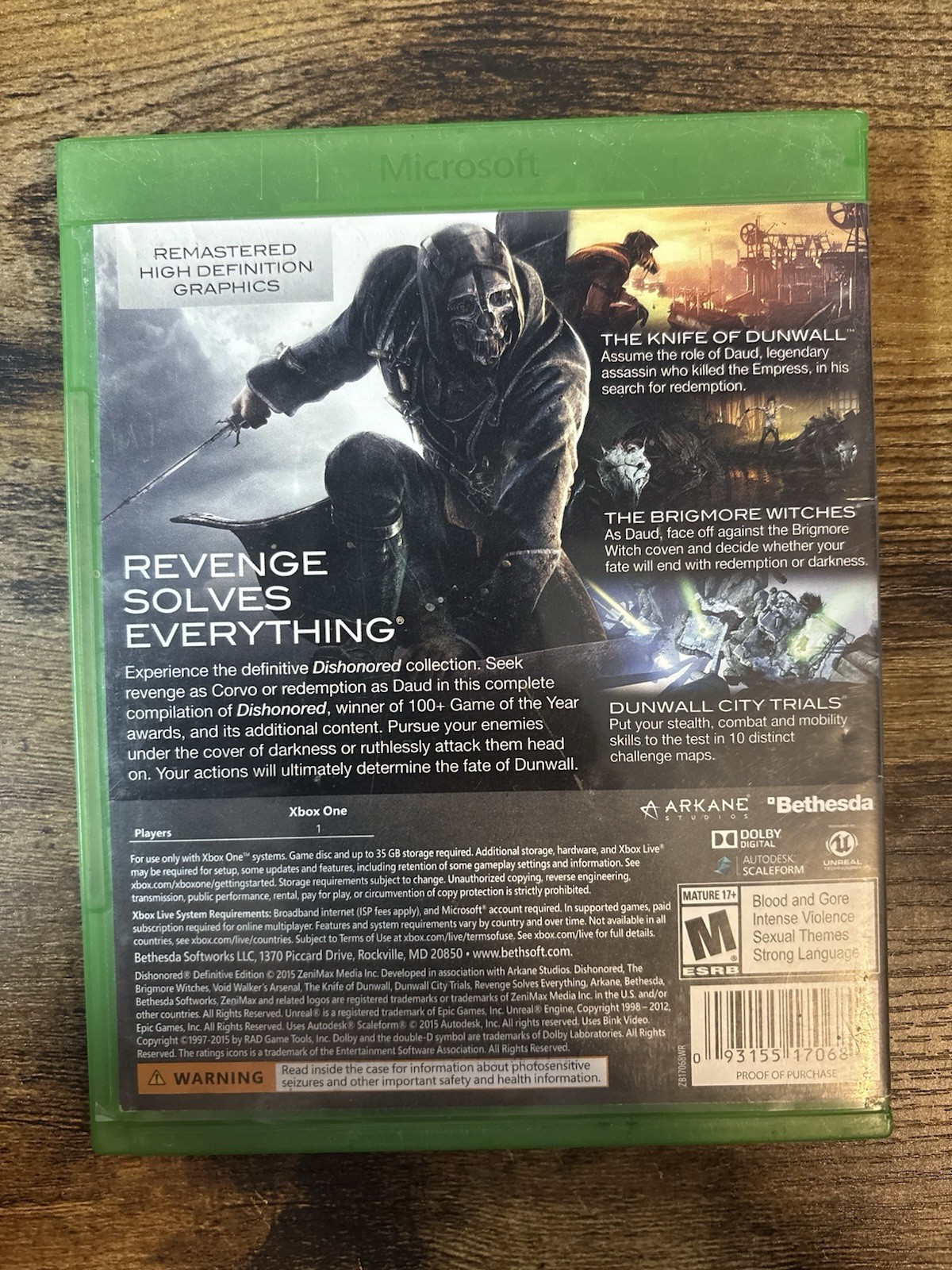 Dishonored: Definitive Edition – Microsoft Xbox One CIB Complete