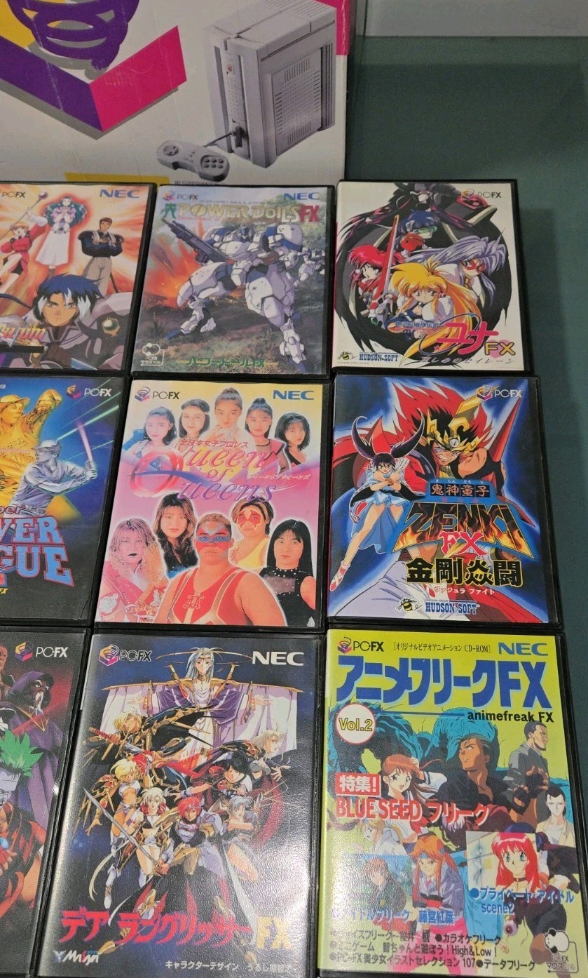 GAME COLLECTION 2 PC-FX Consoles In Box + OVER 25 GAMES Some R RARE GAMES READ!
