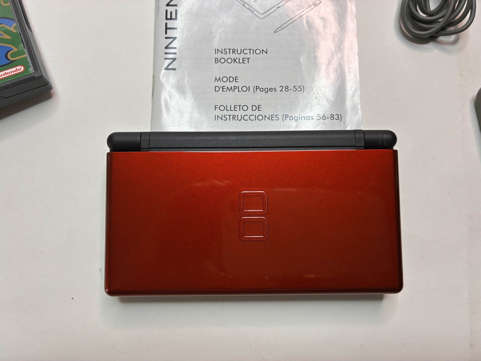 Nintendo DS Lite Crimson Red & Black Handheld Console USG-001