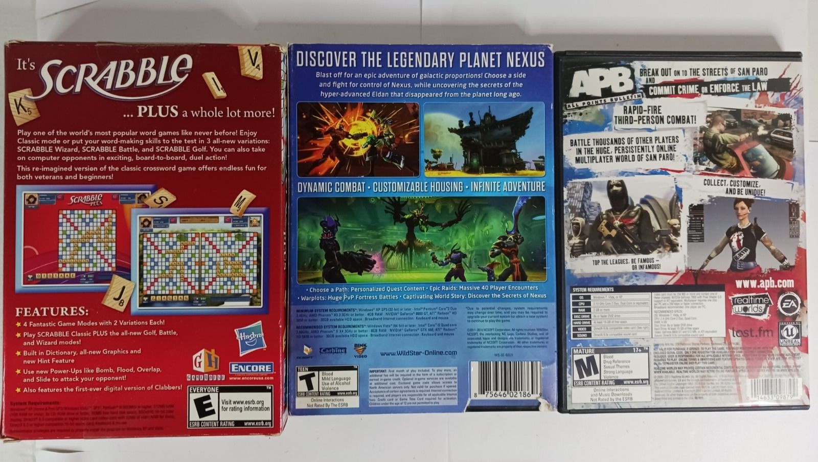 PC Games Lot Of 13 From The 2000s-10s Scrabble Plus Pacman Sniper 2 Wildstar F1