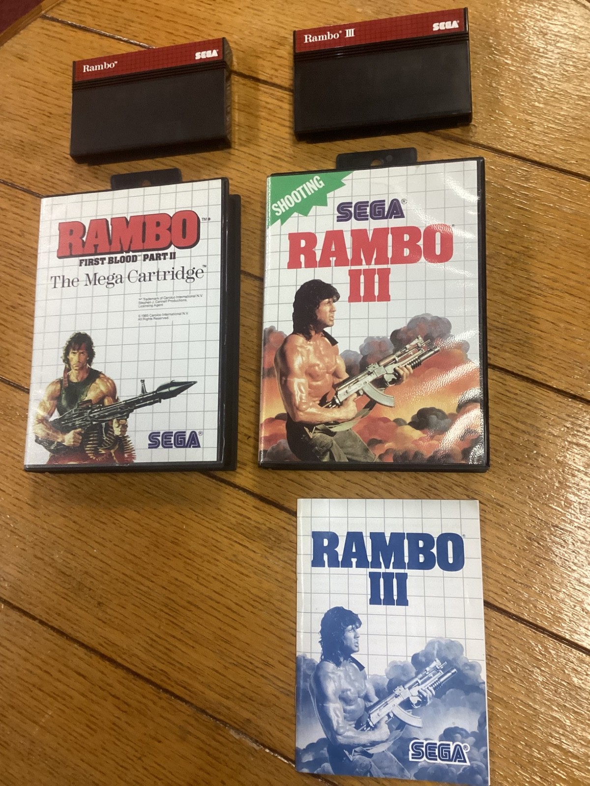 Sega Master System Game Lot Rambo 1st pt 2 Blood Rambo 3 Tested Careful Shipping