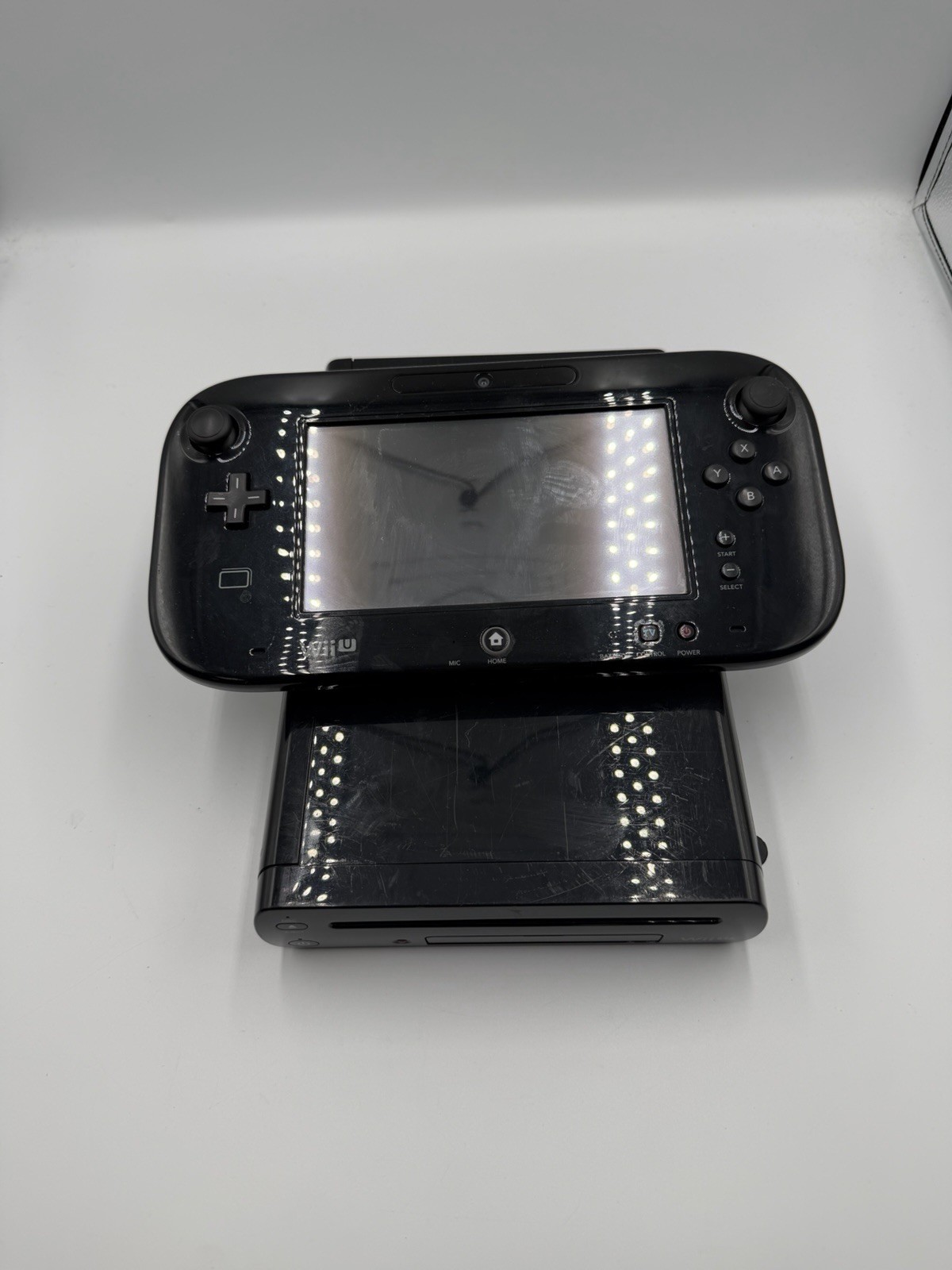 Nintendo Wii U 32GB Black Console GamePad Power Adapter Tested Working
