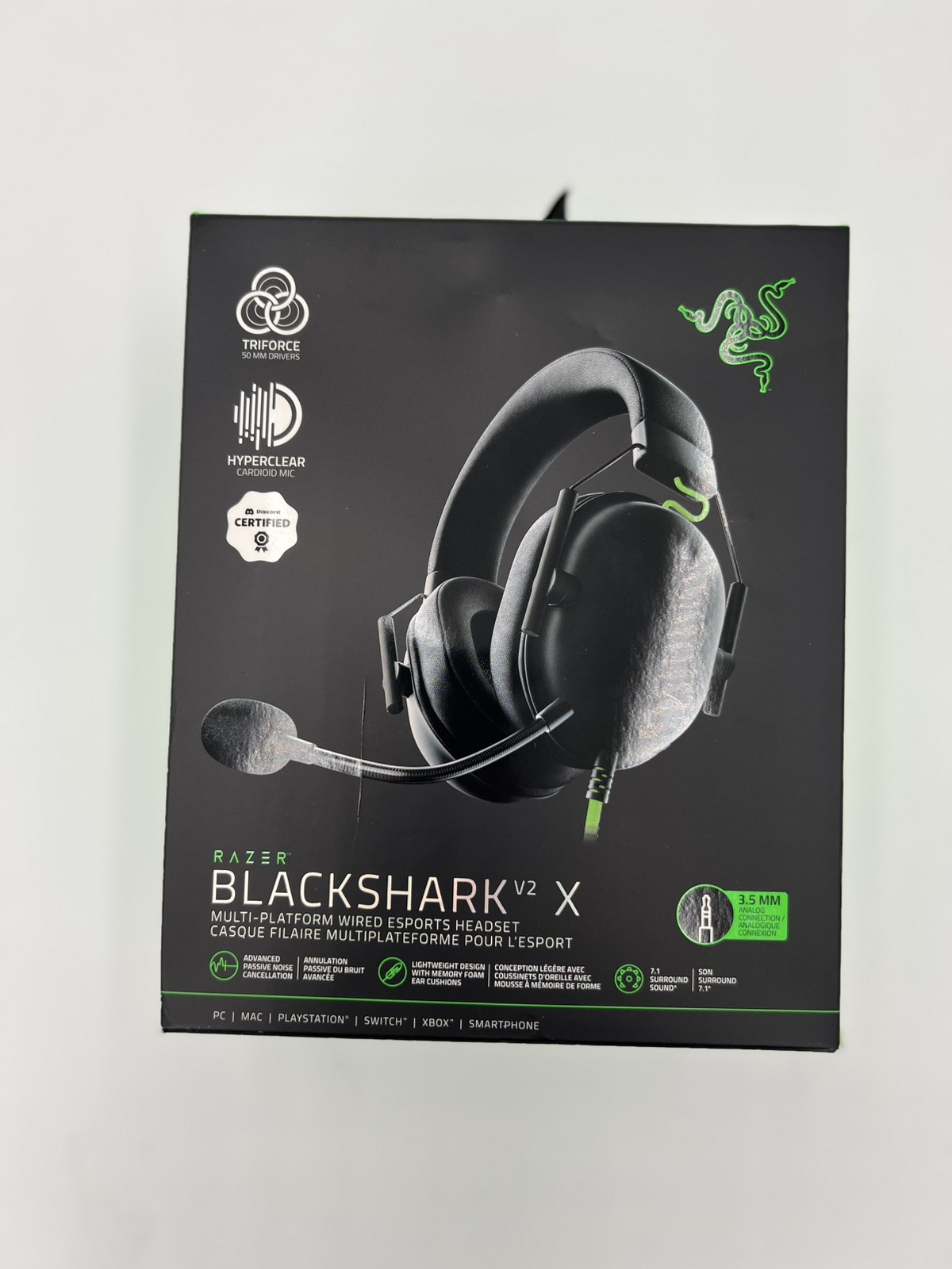 Razer BlackShark V2 X Wired Gaming Headset For PC, PS4, PS5, Switch, Black