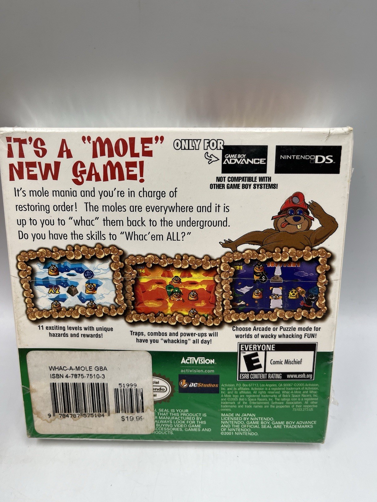 Whac-A-Mole (Nintendo Game Boy Advance, 2005) Factory Sealed