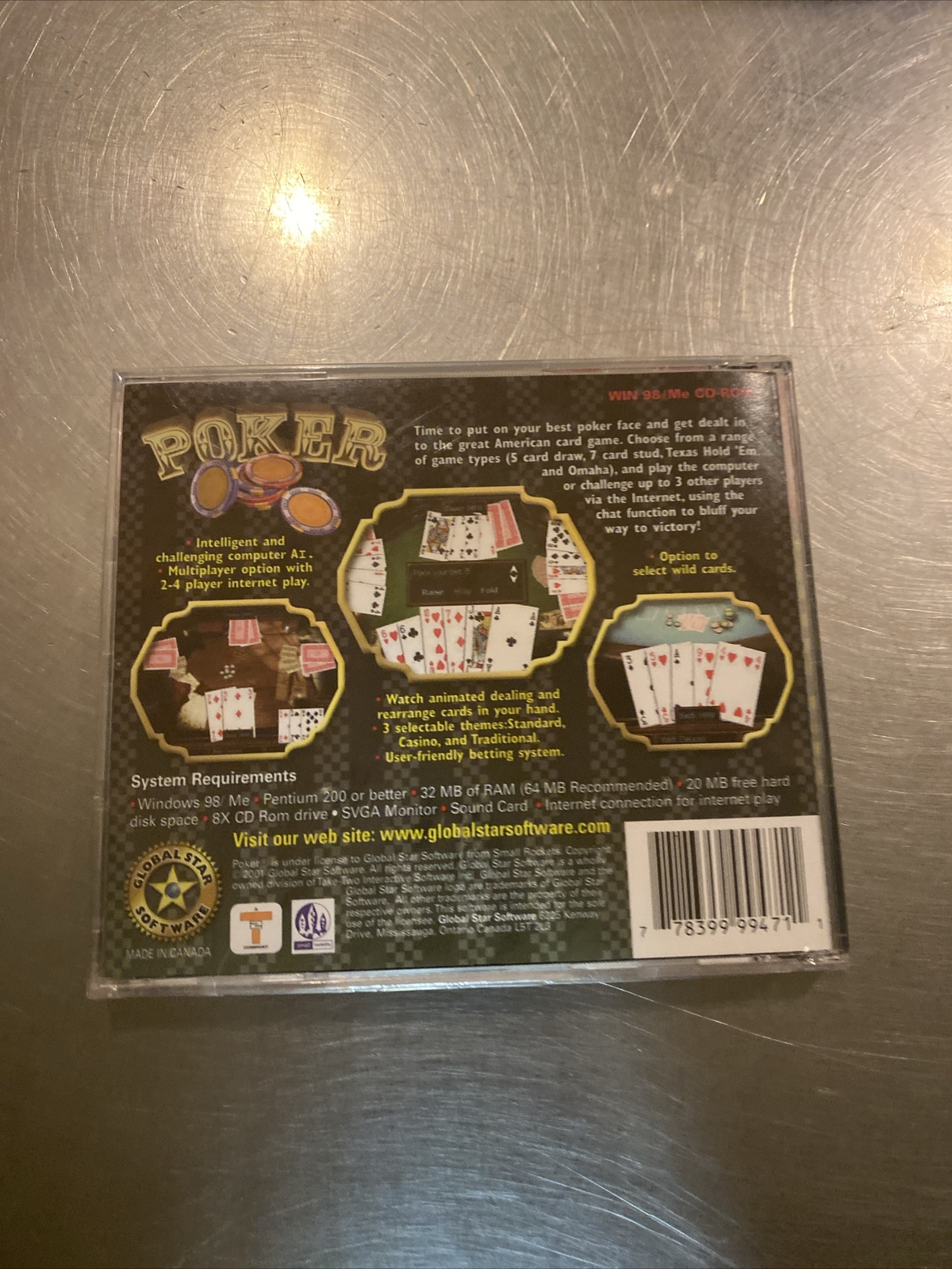 Poker – Global Star Software – Casino/Card Games – PC – W/ User Guide