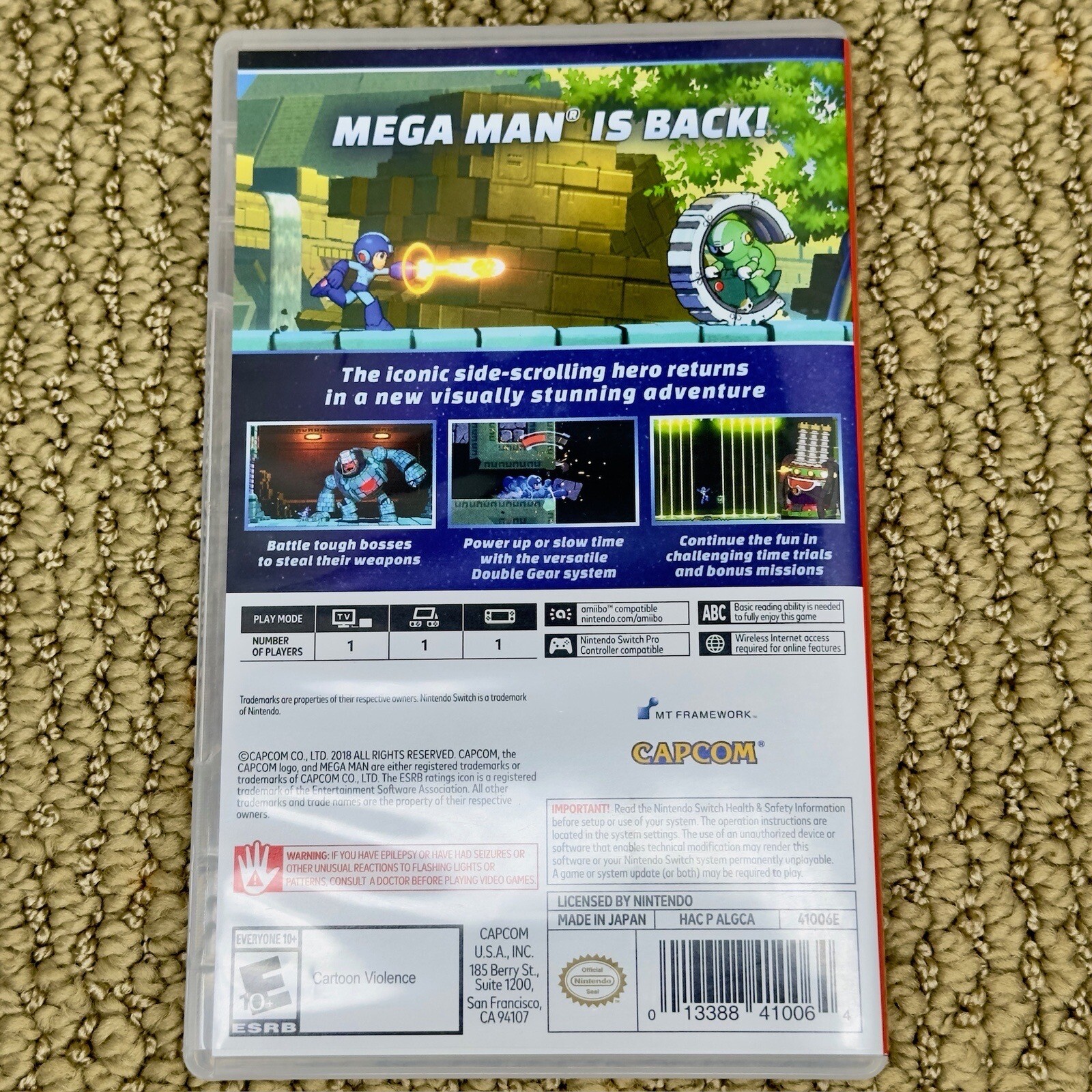 Mega Man 11 Nintendo Switch PREOWNED COMPLETE CIB TESTED WORKING